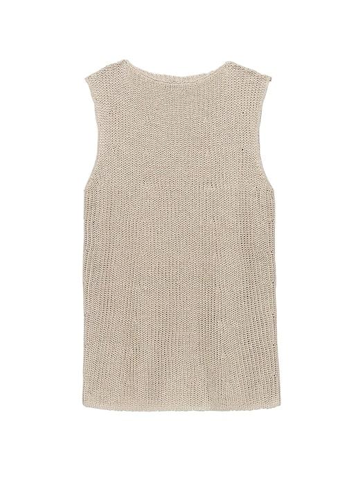 Banana Republic Womens Petite Italian Linen Sweater Shell Sweater Sand Size S