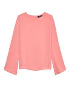 Banana Republic Womens Solid Bell-sleeve Top Bright Guava Pink Size Xs