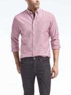 Banana Republic Mens Grant Slim Fit Cotton Stretch Oxford Shirt - Fire Red