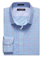 Banana Republic Mens Grant Fit Non Iron Glen Plaid Shirt Size Xl Tall - Light Blue