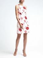 Banana Republic Womens Floral Racerback Cutout Dress - White Print