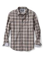 Banana Republic Mens Camden Fit Custom Wash Multi Check Shirt Size L Tall - Honeycomb