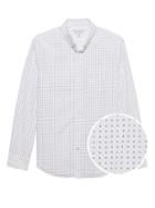 Banana Republic Mens Camden Standard-fit Luxe Poplin Paisley Shirt White Size Xs