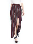 Banana Republic Womens Multi Stripe Side Slit Maxi Skirt Size 0 Petite - Multi Stripe