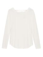 Banana Republic Womens Luxespun Lace-up T-shirt White Size M