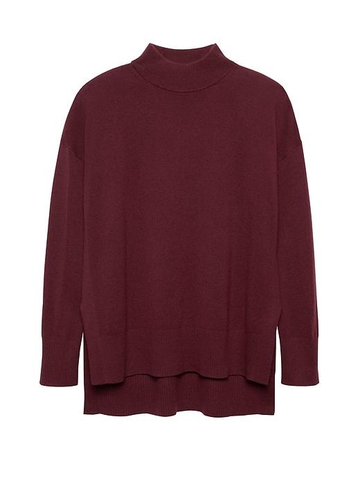 Banana Republic Womens Machine-washable Wool-cashmere Sweater Tunic Burgundy Size Xxs