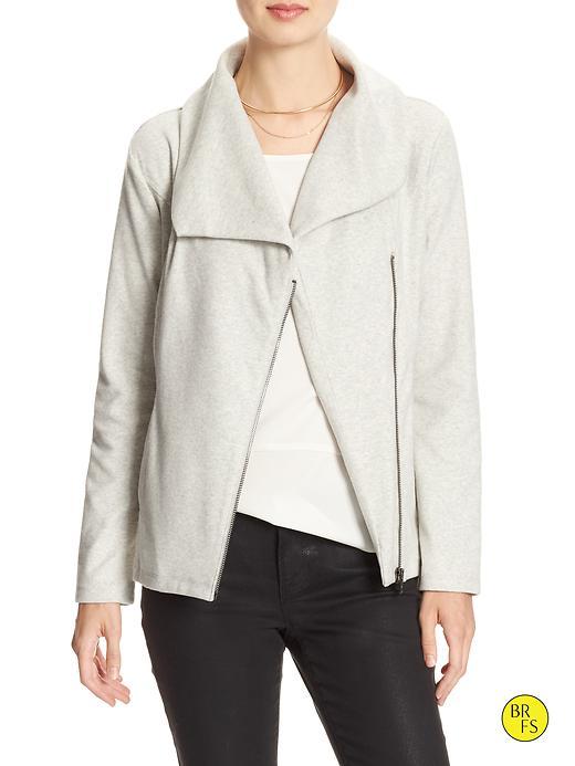 Banana Republic Womens Factory Jersey Moto Jacket Size S - Heather Gray