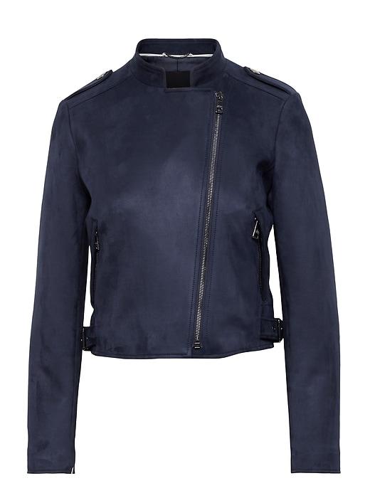 Banana Republic Vegan Suede Moto Jacket