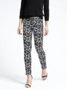 Banana Republic Womens Sloan Fit Floral Print Pant - Black Print