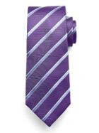 Banana Republic Mens Thin Double Stripe Tie Size One Size - Purple