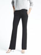 Banana Republic Womens Petite Logan Trouser-fit Lightweight Wool Pant Black Size 4
