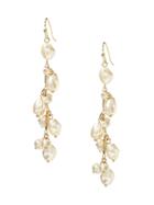 Banana Republic Womens Soft Pearl Linear Earring Gold Size One Size