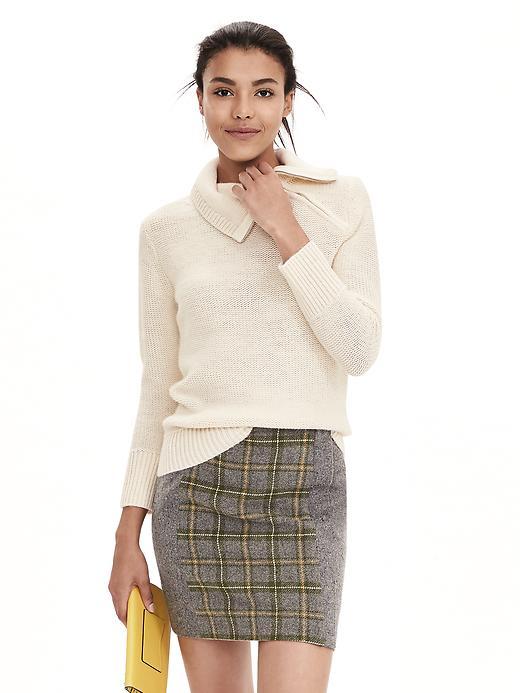 Banana Republic Womens Zip Neck Pullover Size L - Tan