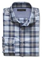 Banana Republic Tailored Slim Fit Non Iron Heathered Plaid Shirt Size Xxl Tall - Spellbound