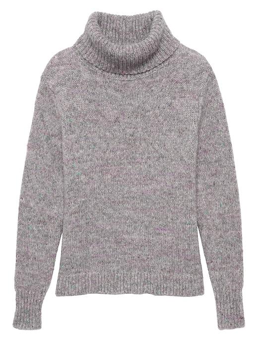 Banana Republic Womens Confetti Wool-blend Turtleneck Sweater Gray With Multi Color Size Xs