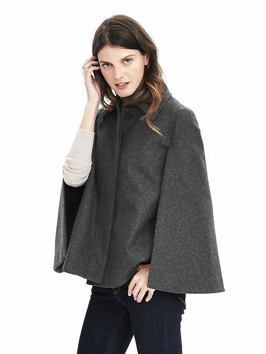 Banana Republic Melton Cape Size M/l - Dark Charcoal Gray
