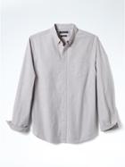 Banana Republic Mens Camden Fit Solid Cotton Stretch Oxford Shirt - Bark