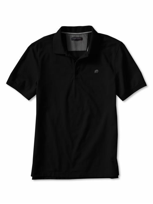 Banana Republic Branded Pique Polo Shirt - Black