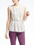 Banana Republic Womens Cinched Waist Pleated Top - Snow Day