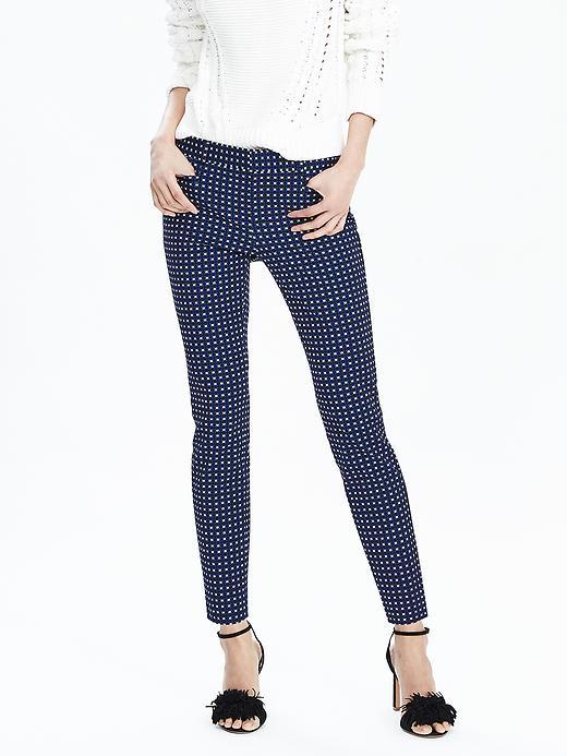 Banana Republic New Sloan Fit Blue Print Slim Ankle Pant Size 0 Petite - Blue Combo
