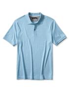 Banana Republic Mens Luxe Touch Polo Size L Tall - Light Blue Heather