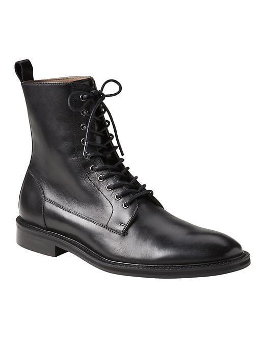 Banana Republic Mens Maddox Lace-up Dress Boot Black Size 11 1/2