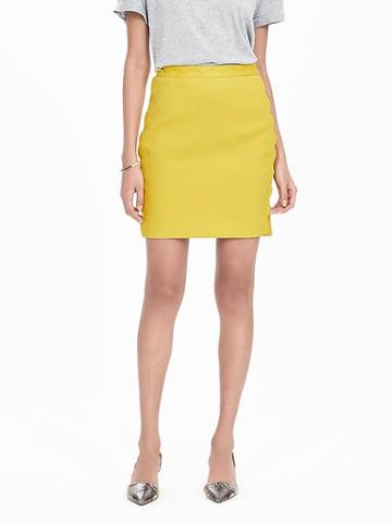 Banana Republic Womens Scalloped Skirt Size 0 Petite - Lively Chartreuse