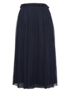 Banana Republic Womens Pleated Tulle Midi Skirt Navy Size 6