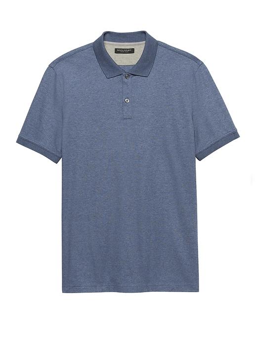 Banana Republic Mens Luxury-touch Polo Shirt Heather Powder Blue Size Xxs