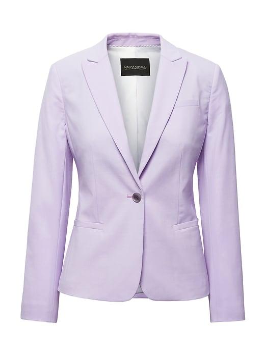 Banana Republic Womens Classic-fit Machine-washable Italian Wool Blend Blazer Lilac Size 6
