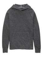 Banana Republic Mens Textured Cotton Sweater Hoodie Dark Charcoal Gray Size Xxs