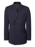 Banana Republic Mens Slim Double Breasted Navy Wool Suit Jacket Navy Size 42