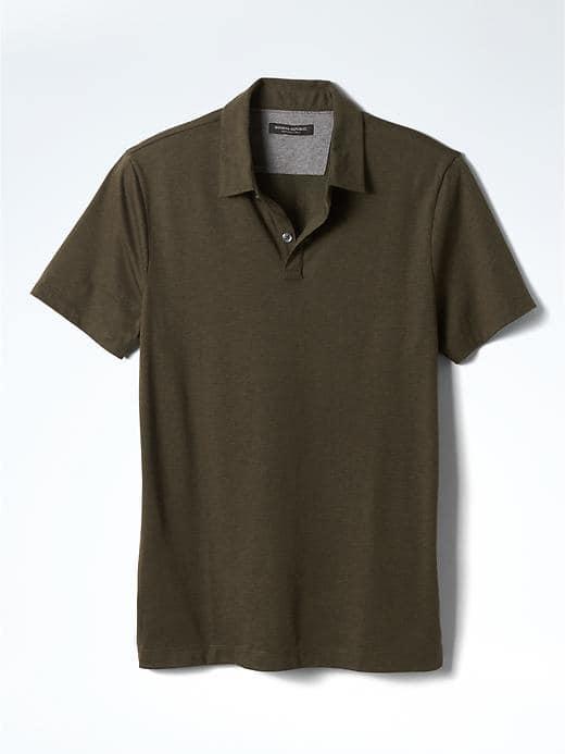 Banana Republic Mens Silk Cotton Polo - District Green