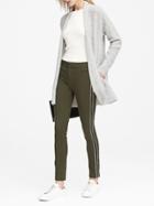 Banana Republic Womens Sloan Skinny-fit Side-stripe Ankle Pant Mistletoe With Black & White Stripe Size 2