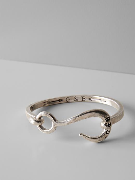 Banana Republic Giles &amp; Brother Silver Hook Hinge Cuff Size One Size - Silver