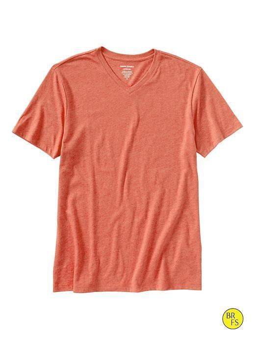 Banana Republic Factory Fitted V Neck Tee - Blood Orange