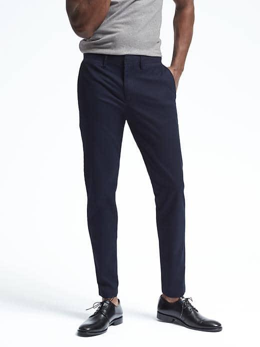 Banana Republic Mens Fulton Stretch Skinny Chino - Navy