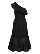 Banana Republic Womens Lace One-shoulder Midi Dress Black Size 20