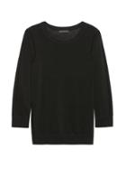 Banana Republic Womens Cotton Blend Pointelle Sweater Black Size Xs