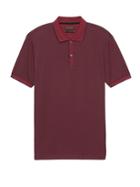 Banana Republic Mens Luxury-touch Jacquard Tipped Polo Shirt Burgundy Size Xxl