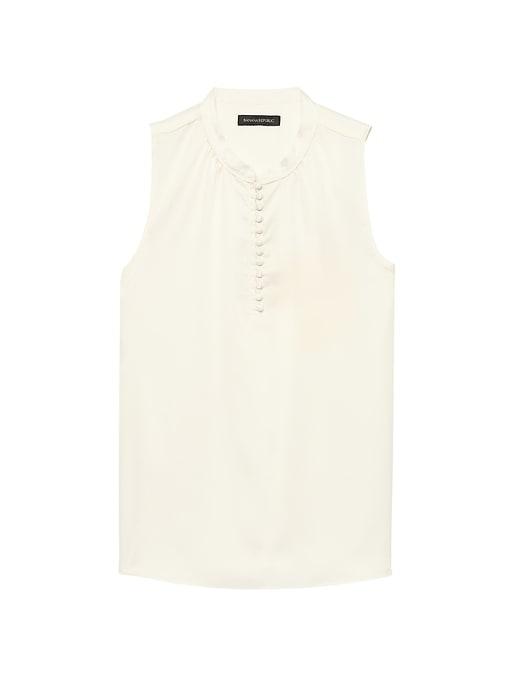 Banana Republic Womens Button-front Top White Size Xl