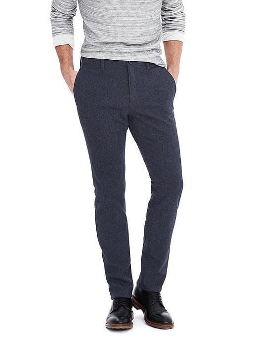 Banana Republic Mens Heritage Aiden Wool Blend Pant - Navy