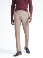 Banana Republic Mens Slim Non Iron Stretch Herringbone Pant - Khaki