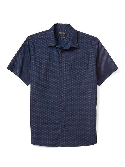Banana Republic Mens Camden Fit Custom Wash Short Sleeve Shirt - Preppy Navy