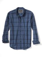 Banana Republic Mens Camden Fit Windowpane Shirt Size L Tall - Medium Blue