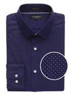 Banana Republic Mens Grant Slim-fit Non-iron Dot Shirt Everblue Size Xxl