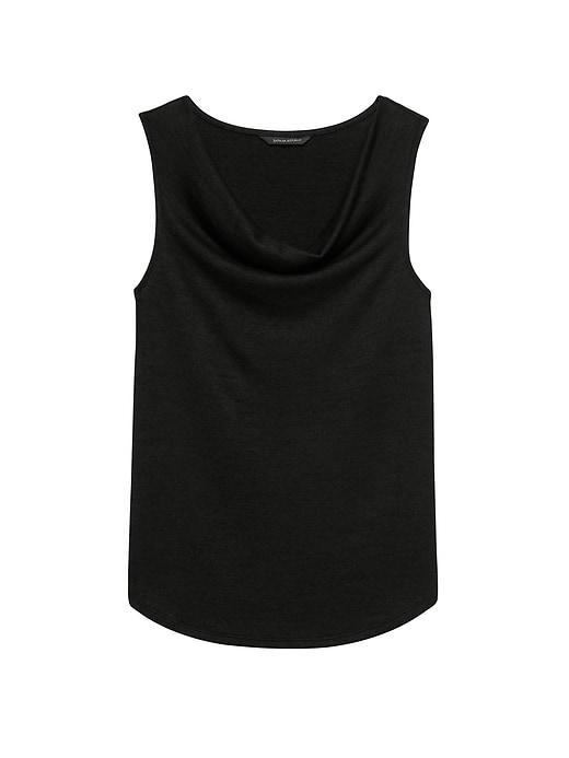 Banana Republic Womens Soft Jersey Cowl-neck T-shirt Black Size Xl