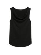 Banana Republic Womens Soft Jersey Cowl-neck T-shirt Black Size Xl