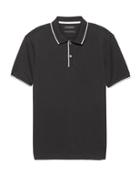 Banana Republic Mens Slim Luxury-touch Texture Polo Shirt Black Size L