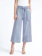 Banana Republic Stripe Belted Wide Leg Crop - Blue Stripe